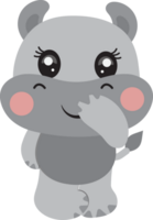 Cartoon baby Hippo . png