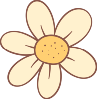 Groovy retro summer flower png