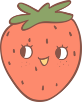 Groovy retro summer strawberry png