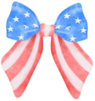 Coquette Ribbon Bow 4th of July watercolor png