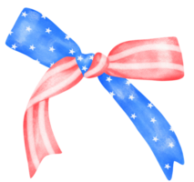 Coquette Ribbon Bow 4th of July watercolor png