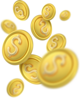 3d símbolo moeda ícones pilha png
