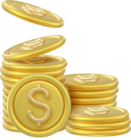 3d token munt pictogrammen stack png