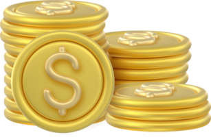 3d token munt pictogrammen stack png