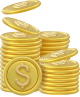 3D Token Coin Icons stack png