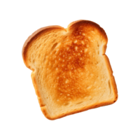 a slice of toast bread isolated on a transparent background, top view png