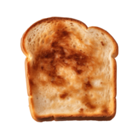 een plak van geroosterd brood brood geïsoleerd Aan een transparant achtergrond, top visie png