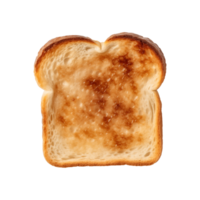 a slice of toast bread isolated on a transparent background, top view png