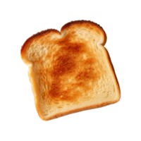 a slice of toast bread isolated on a transparent background, top view png