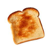 een plak van geroosterd brood brood geïsoleerd Aan een transparant achtergrond, top visie png