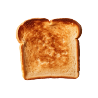 a slice of toast bread isolated on a transparent background, top view png