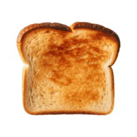 een plak van geroosterd brood brood geïsoleerd Aan een transparant achtergrond, top visie png