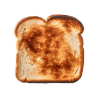 a slice of toast bread isolated on a transparent background, top view png