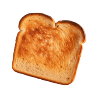 a slice of toast bread isolated on a transparent background, top view png