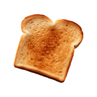 a slice of toast bread isolated on a transparent background, top view png