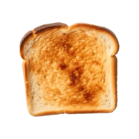 a slice of toast bread isolated on a transparent background, top view png