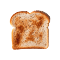 a slice of toast bread isolated on a transparent background, top view png