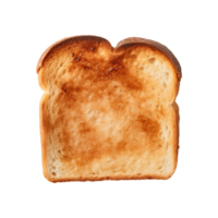 a slice of toast bread isolated on a transparent background, top view png