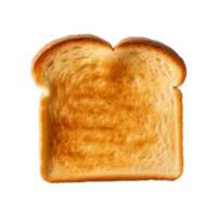 a slice of toast bread isolated on a transparent background, top view png