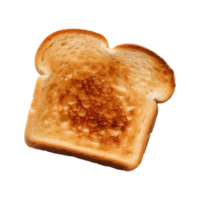 a slice of toast bread isolated on a transparent background, top view png