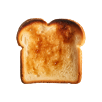 a slice of toast bread isolated on a transparent background, top view png