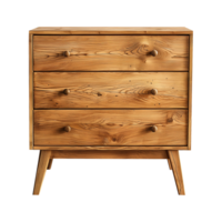 a wooden sideboard with drawers isolated on a transparent background, png