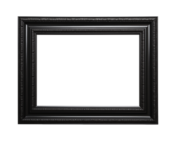 a black rectangular frame isolated on a transparent background, png