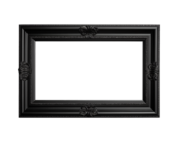 a black rectangular frame isolated on a transparent background, png