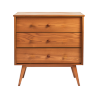 a wooden sideboard with drawers isolated on a transparent background, png