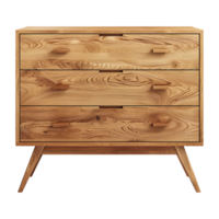 a wooden sideboard with drawers isolated on a transparent background, png