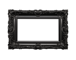 a black rectangular frame isolated on a transparent background, png