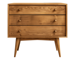 a wooden sideboard with drawers isolated on a transparent background, png