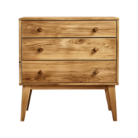 a wooden sideboard with drawers isolated on a transparent background, png