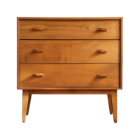 a wooden sideboard with drawers isolated on a transparent background, png