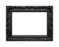 a black rectangular frame isolated on a transparent background, png