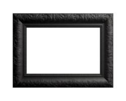 a black rectangular frame isolated on a transparent background, png