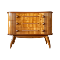 a wooden sideboard with drawers isolated on a transparent background, png