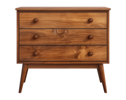 a wooden sideboard with drawers isolated on a transparent background, png