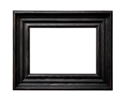 a black rectangular frame isolated on a transparent background, png