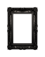 a black rectangular frame isolated on a transparent background, png