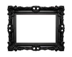 a black rectangular frame isolated on a transparent background, png