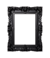 a black rectangular frame isolated on a transparent background, png