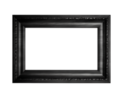 a black rectangular frame isolated on a transparent background, png