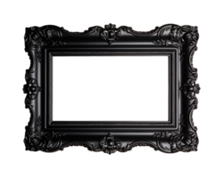 a black rectangular frame isolated on a transparent background, png