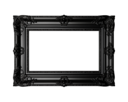a black rectangular frame isolated on a transparent background, png