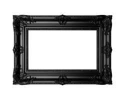 a black rectangular frame isolated on a transparent background, png