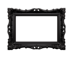 a black rectangular frame isolated on a transparent background, png