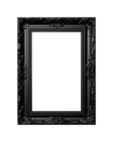 a black rectangular frame isolated on a transparent background, png