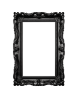 a black rectangular frame isolated on a transparent background, png