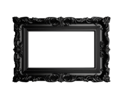 a black rectangular frame isolated on a transparent background, png